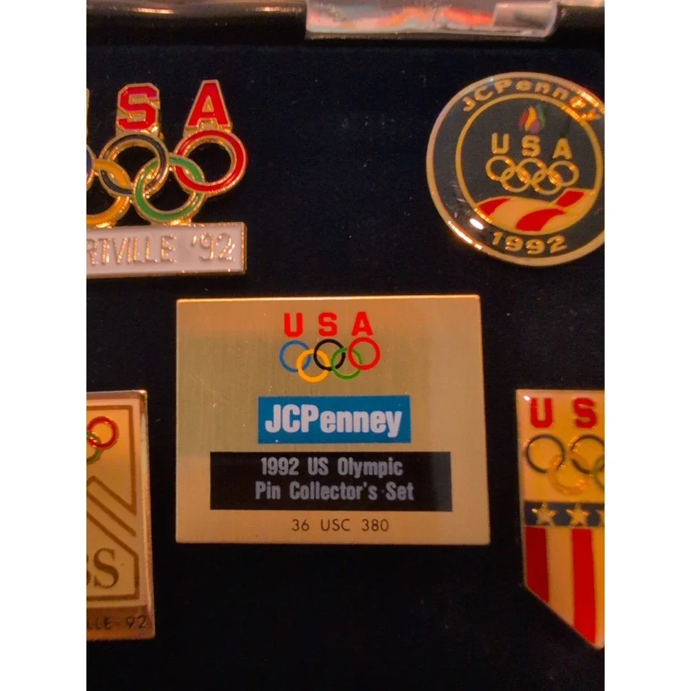 1992  Albertville JCPenny US Olympic‎ Pin Collector Set in Case - Lot of 5 Pins